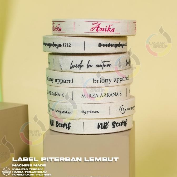 

(BISA COD) Label katun Label hijab Label Custom Label Cotton 15 Meter KOMPLIT Kode 809