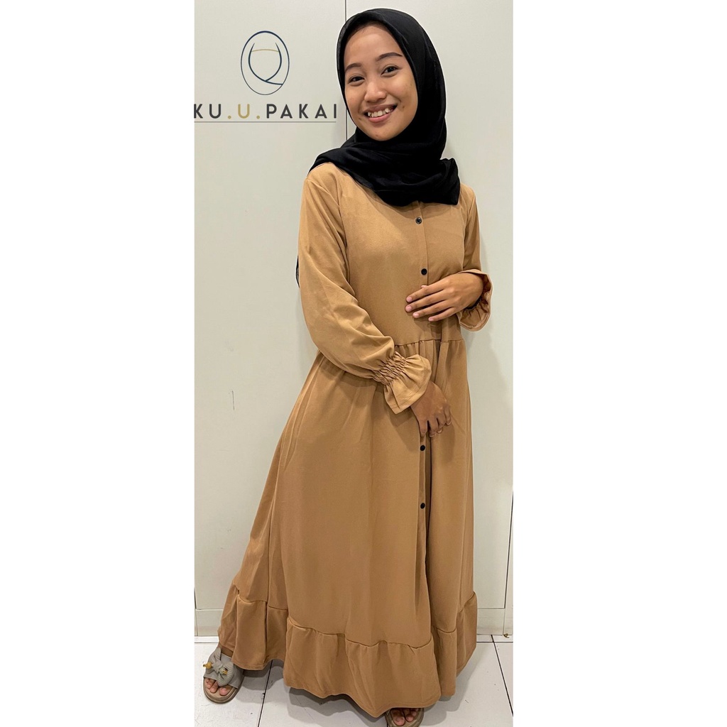 Gamis Alesha / Gamis Malaysia Terbaru Size Jumbo Bahan Crepe Premium Adem / Gamis Muslim Polos Remaja Dewasa Style Casual Size Zumbo-COKSU