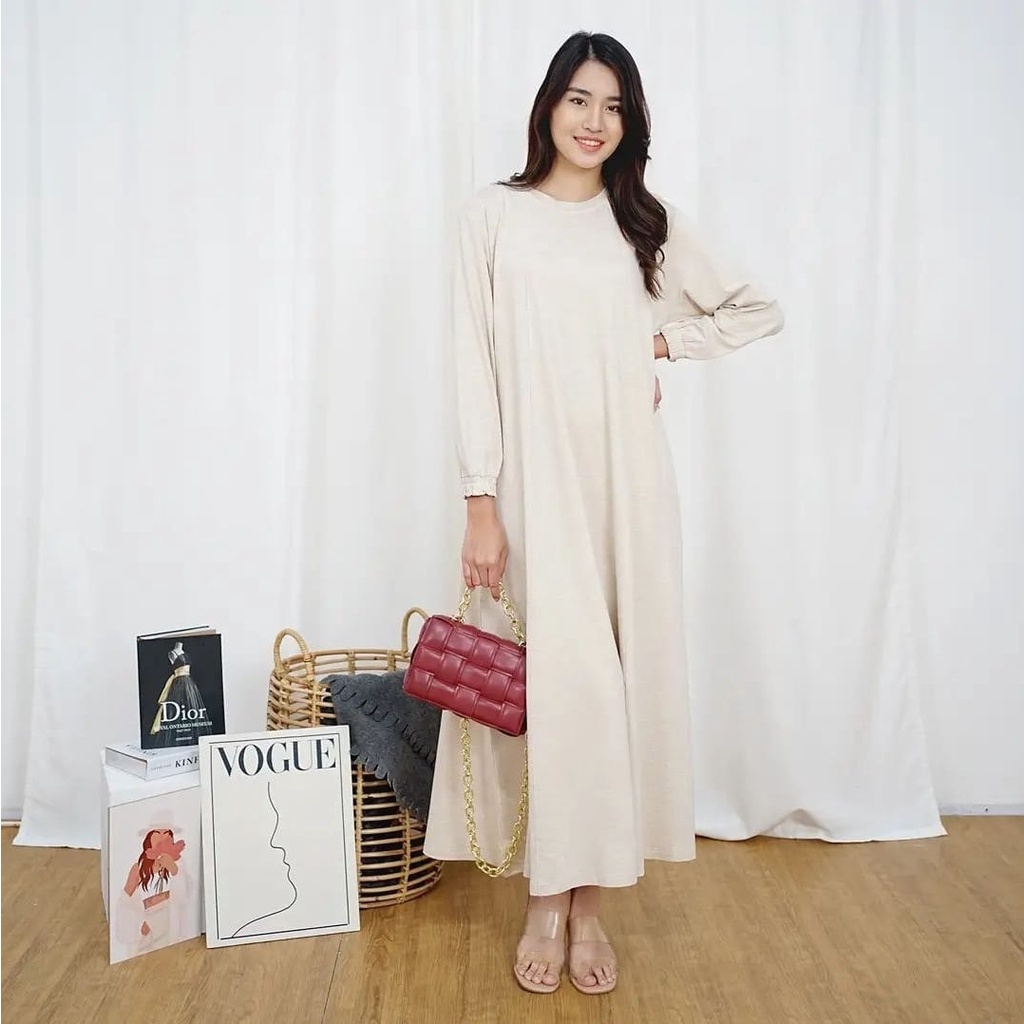 BEFAST - ZEC OOTD Wanita Dress Gamis SELLA / Naima Oversize Long Dress SOFT SPANDEK / LongDress Wanita Kekiniaan Remaja / Dress Jumbo Polos Formal / Dress Casual Wanita / Fashion Wanita Muslimah / Dress Lengan Panjang