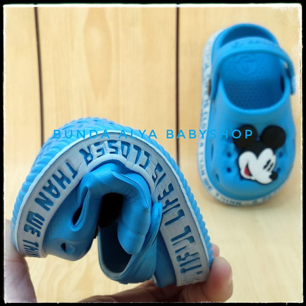 Sendal Anak Laki Usia 1 4 5 6 Tahun Lucu Karet Elastis - Sepatu Sandal Anak Cowok BIRU Size 18-29 Anti Licin