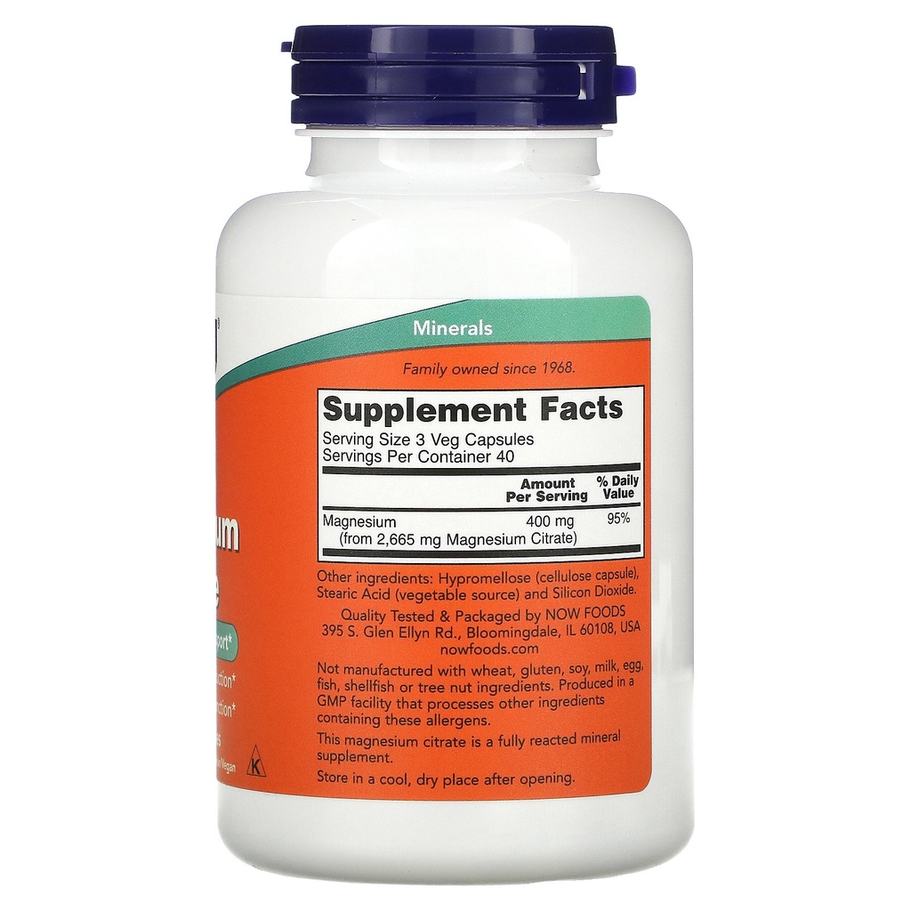 Now Foods Magnesium Citrate 120 Veg Now Magnesium Citrate