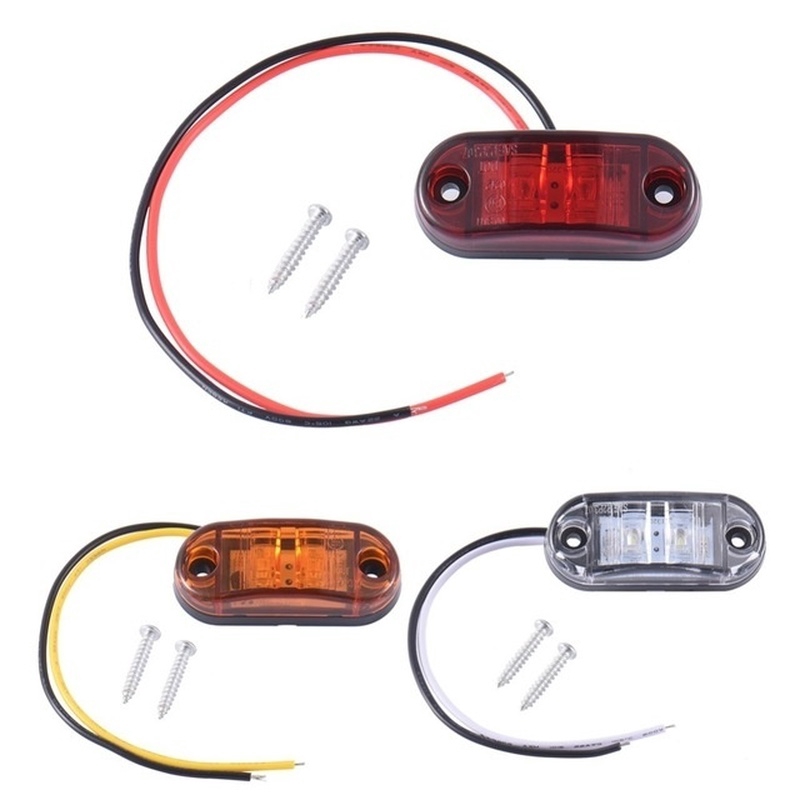 1 pc 24/12 v Led Side Marker Lampu Blinker untuk Truk Trailer Piranha Caravan Side Clearance Marker Lampu Lampu Amber Merah Putih