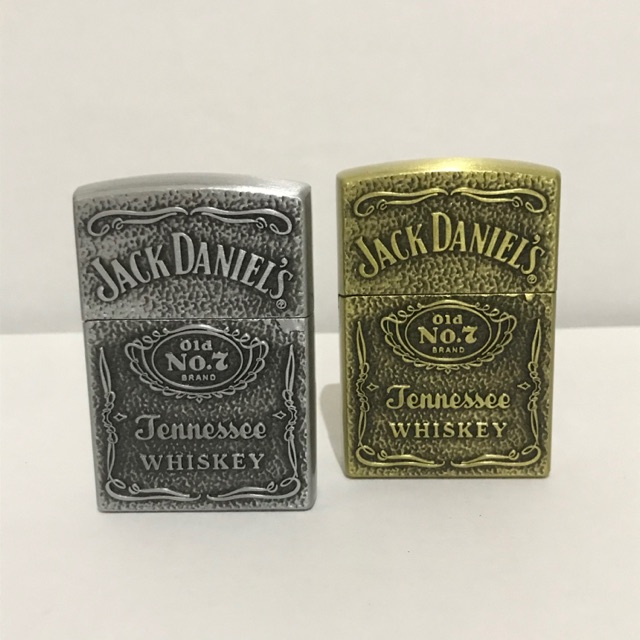 Korek Api Model Zippo Gas Motif JackDaniels Korek Gas Isi Ulang