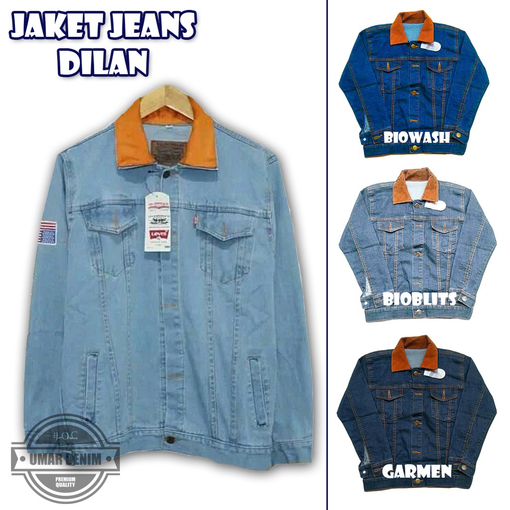 jaket jeans denim pria original cloting life steal dilan