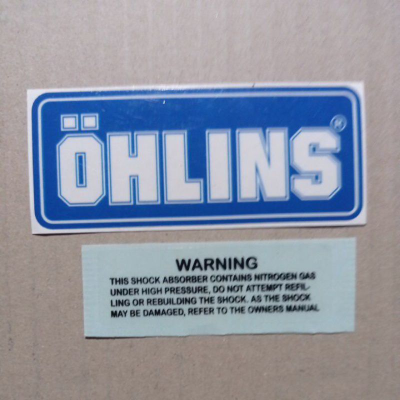 Sticker shock sticker ohlins transparan biru