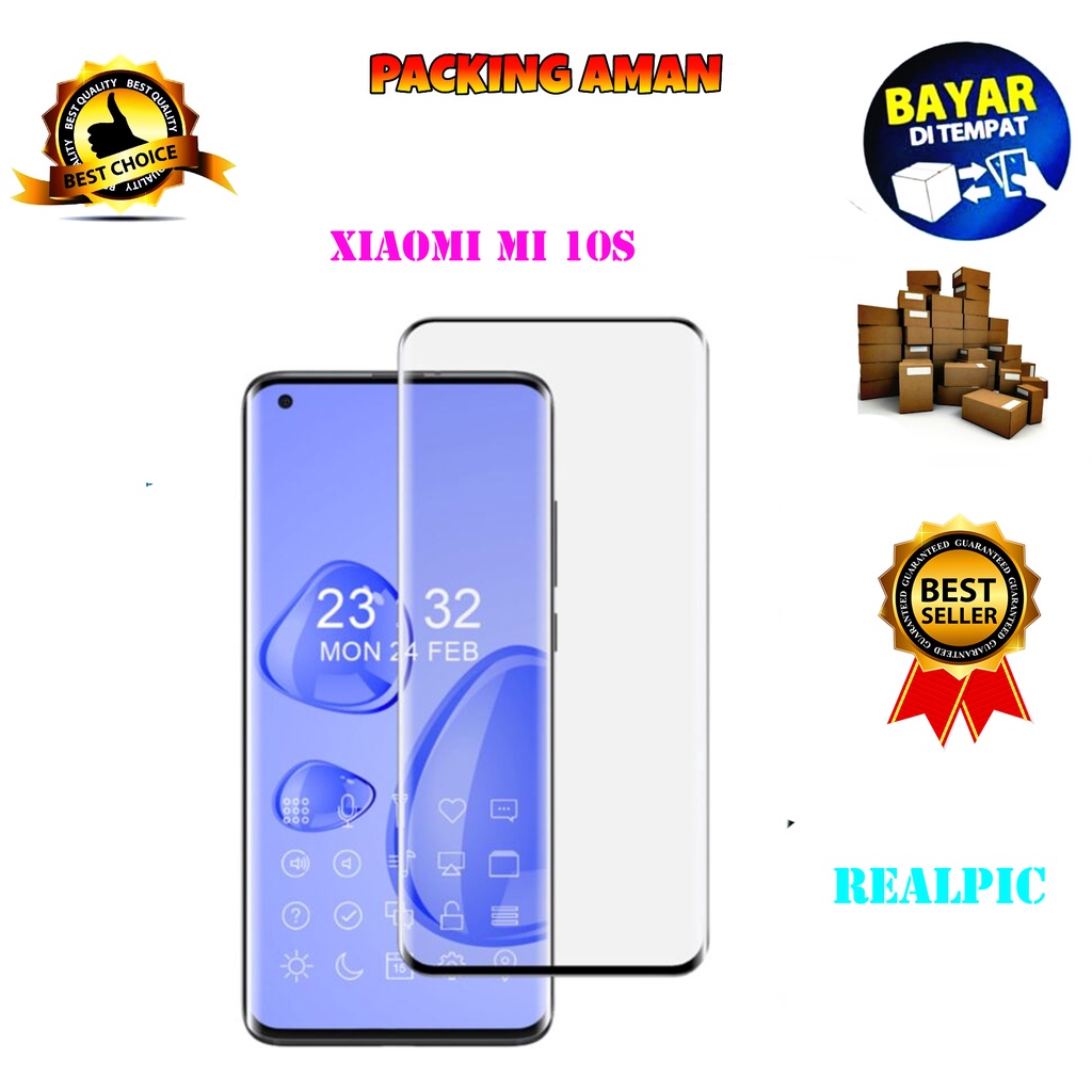 Tempered Glass Xiaomi Mi 10S Full Cover / Full Screen Protector Anti Gores
