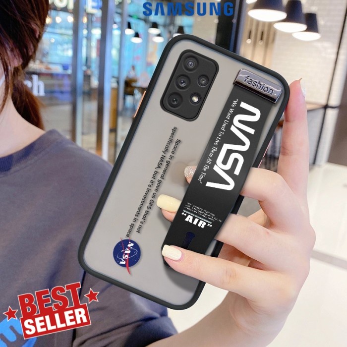 Premium Slim Case Samsung A52 / A52s AERO STRAP WRIST STAND Gambar NASA Cartoon - Hitam, SAM A52/A52