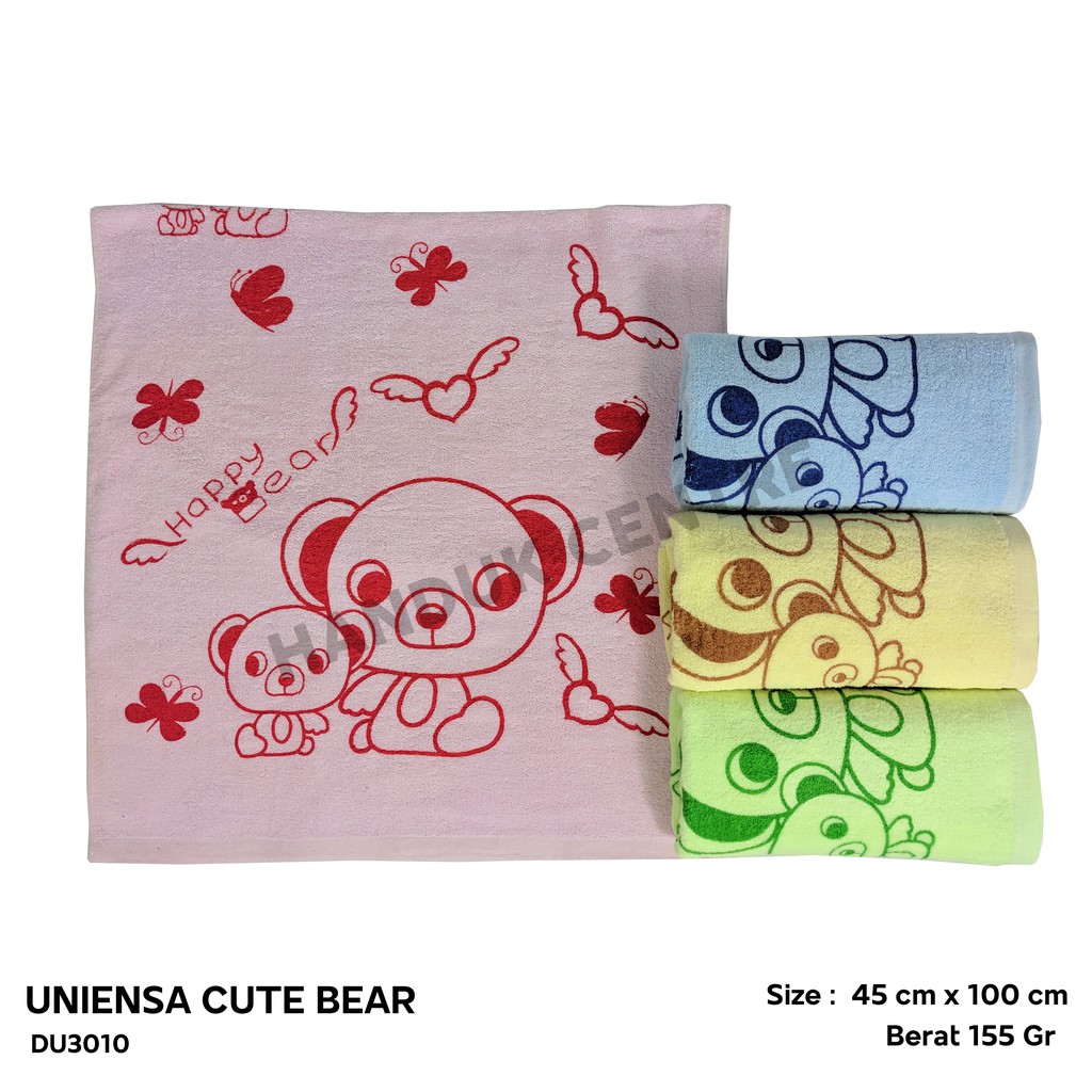 [ Hnaduk Centre ] Handuk Mandi / Anak / Dewasa / Souvenir Motif Cute Bear by Dixon 50 x 100 Cm ||  D