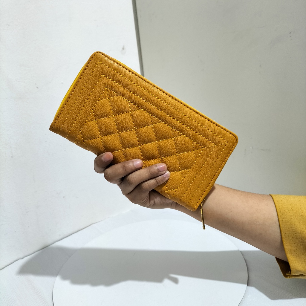 dompet wanita kulit sintetis polos dompet bordir dompet kartu dan uang dompet panjang tempat HP dompet wanita murah