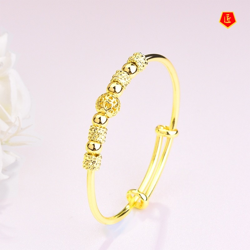 [Ready Stock]Women's Exquisite Balls Lucky Beads Gold Bracelet