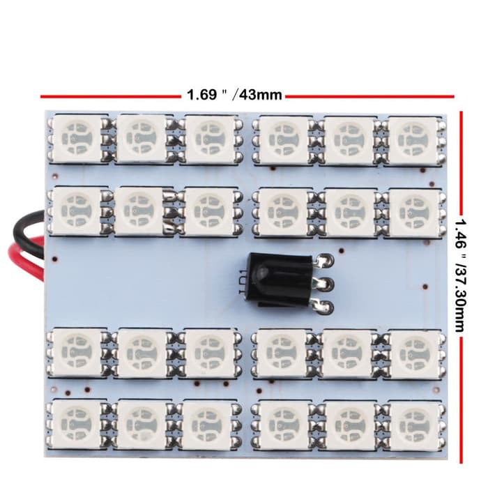 Lampu LED Plafon Kabin Mobil RGB Remote Wireless 24 Titik - Mata T10