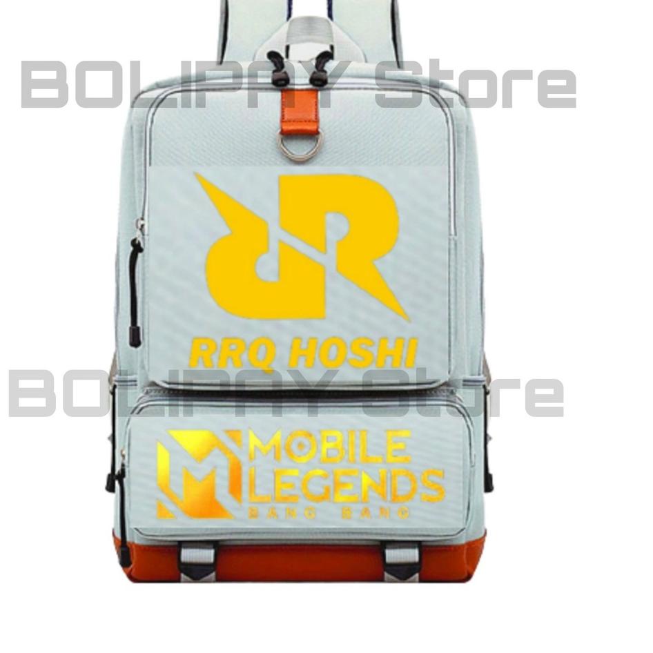WOO Tas Ransel Anak Sekolah Laki - laki Gaming Mobile Legends RRQ Tk Sd Smp - Ready Hitam Merah Biru