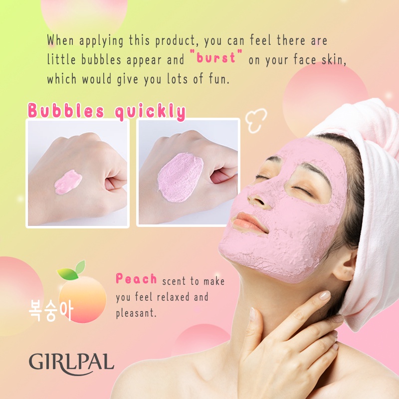 GIRLPAL Oil Control Bubble Clay Mask Deep Cleaning Brightens Face Masker 30g