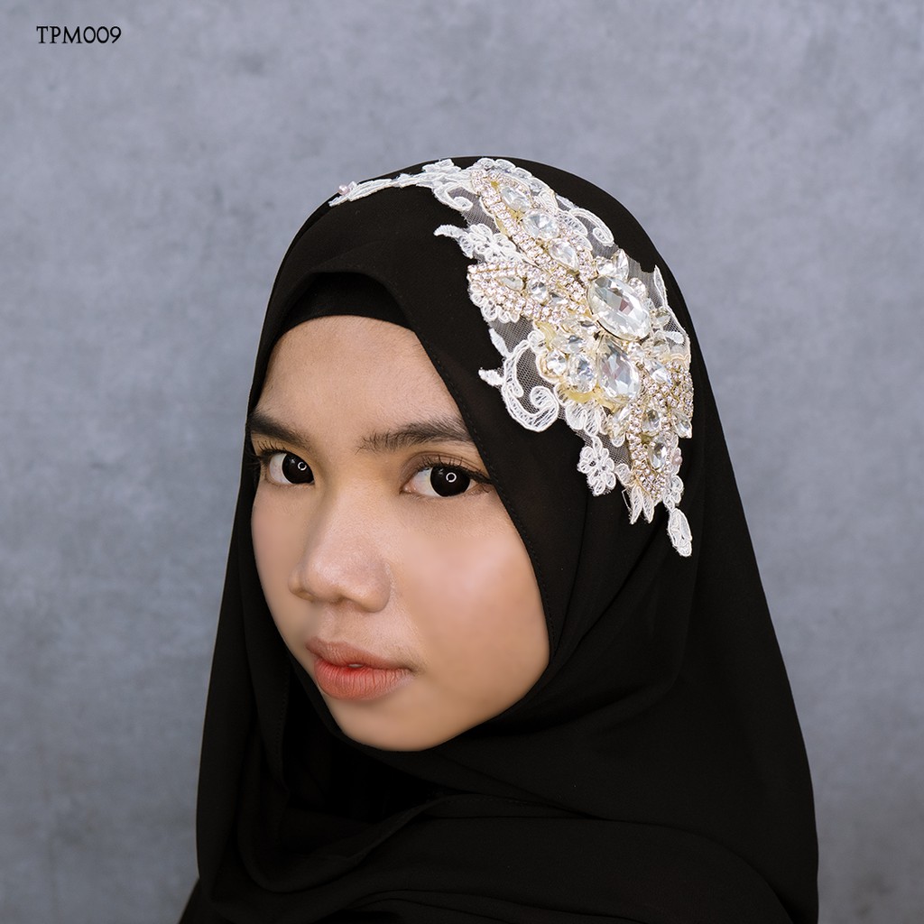 [BISA COD] AKSESORIS WEDDING FASHION EXCLUSIVE TIARA LACE BROKAT TPM009