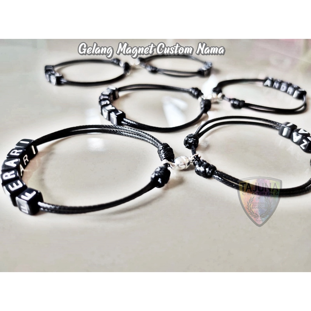 satu pasang gelang cauple/ pasangan/gelang persahabatan/gelang magnet bisa custom inisial atau nama