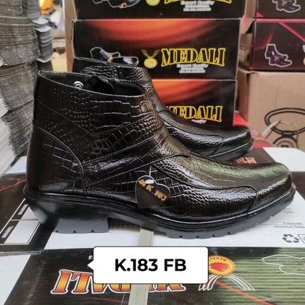 Sepatu kulit pria PDH boots polri TNI security guard PNS sepatu kerja formal tampil lebih keren