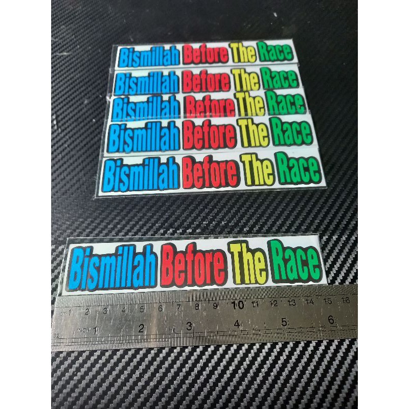 

Stiker Cutting Bismillah before the race