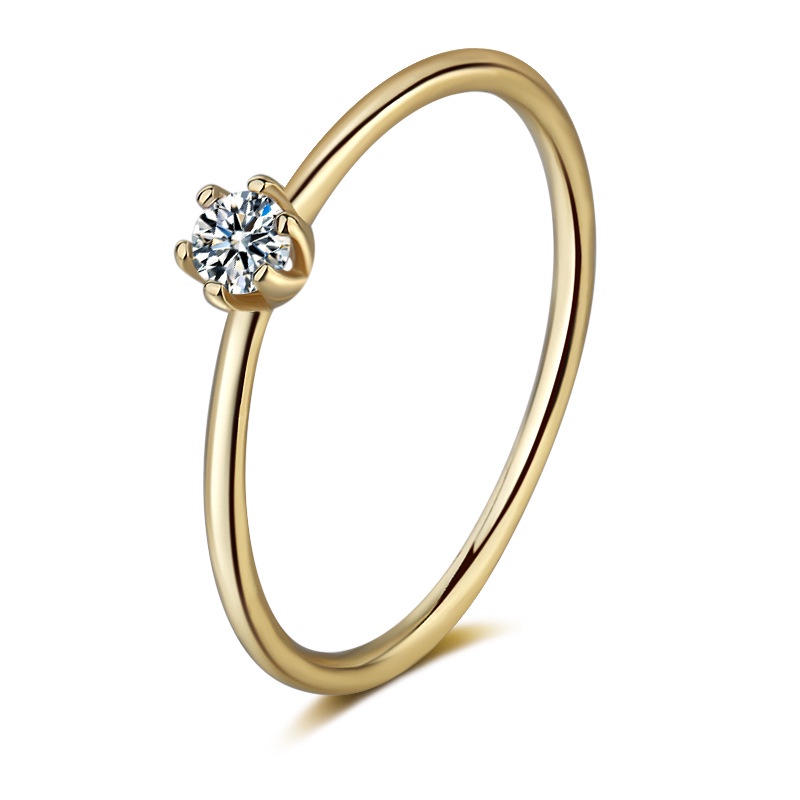 Pandora Cincin Wanita Lapis Emas 14K 1.25 Ct Solitaire Aksen Berlian Untuk Pernikahan