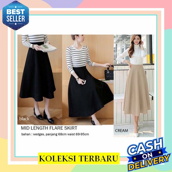 Rok Wanita Bermotif Serut Stylish Tartan Daisy Panjang D2F2 Modis Branded Jumbo Elegan Formal Rempel