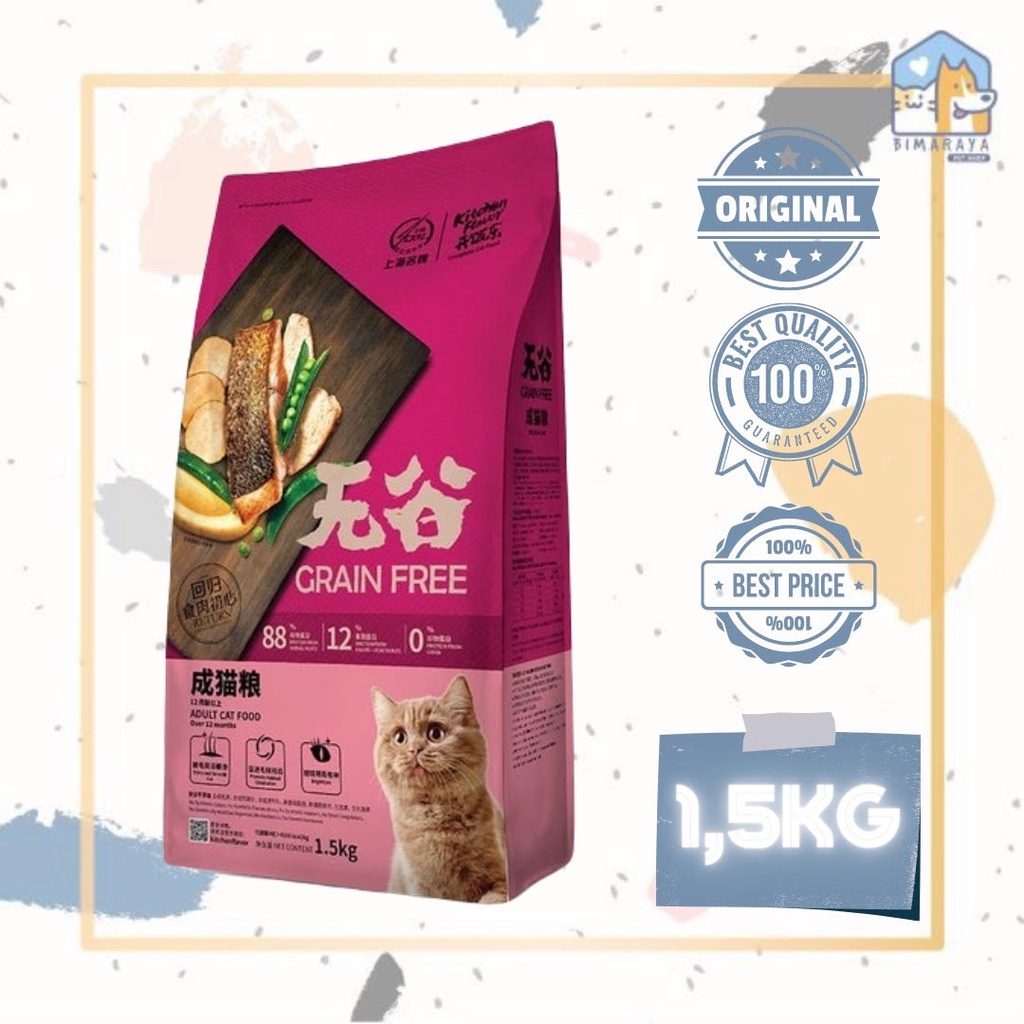 KITCHEN FLAVOR GRAIN FREE ADULT CAT FOOD 1,5KG FRESHPACK