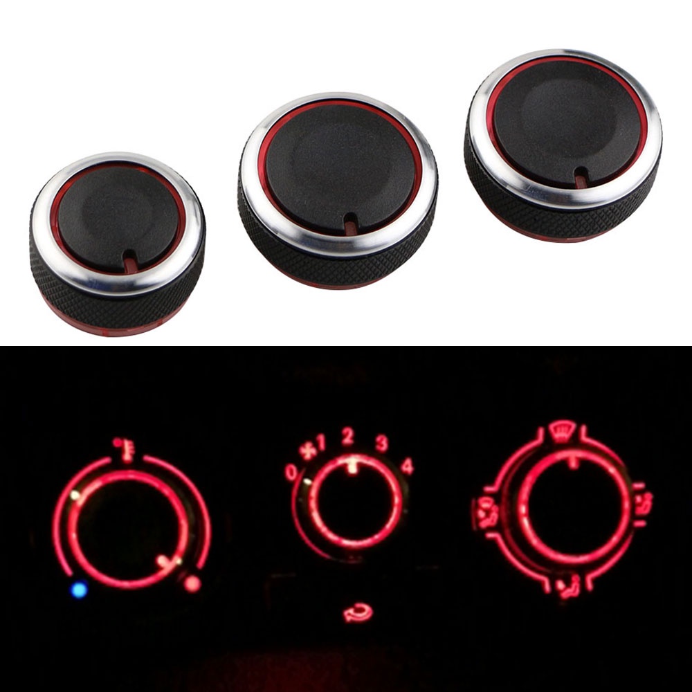 3 Pcs / set Tombol Saklar Kenop AC Mobil Untuk VW POLO 2004-2013 MK4 MK5 9N 9N3 6R