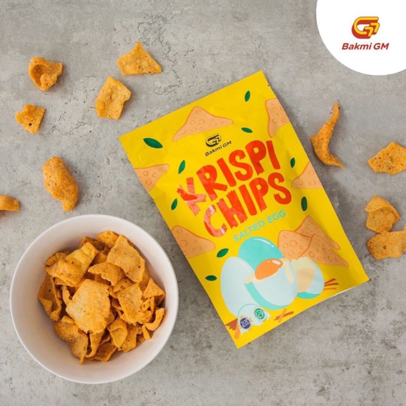 

Krispy Krispi Chips Salted Egg & Truffle Bakmi GM Keripik Kripik Snack Cemilan Kekinian 50gr