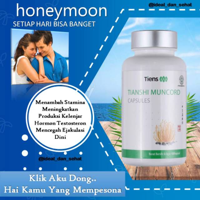 Suplemen Herbal Obat Kuat Lelaki Cordyceps Muncord Tiens Nutrisi Stamina Pria Dewasa Tahan Lama