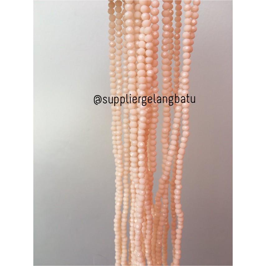 Crystal Ceko Doft 4mm Coklat Cream Aksesoris Beads Manik Donat Rondel aksesoris craft beads supplier