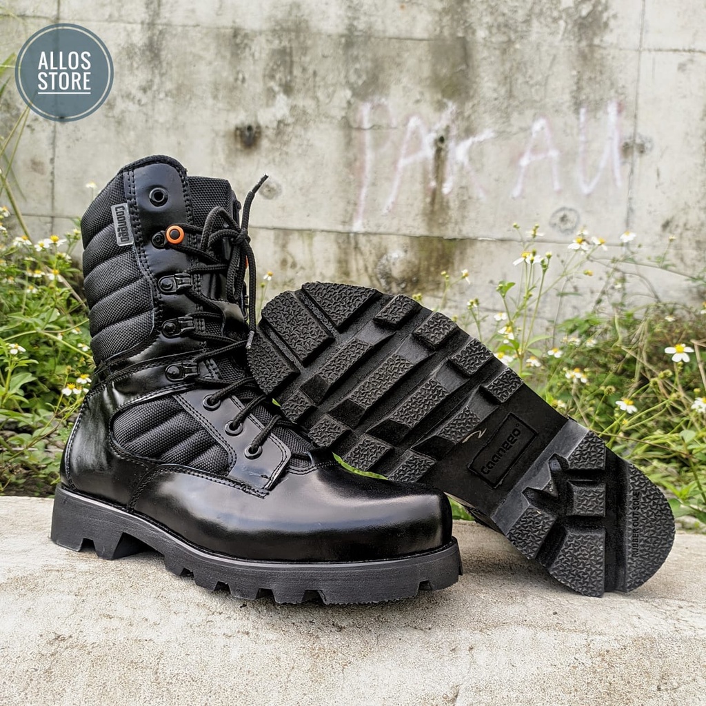 sepatu pdl jatah tni au 100% kulit asli original caanggo militery sepatu pdl tni polri terbaru sepat