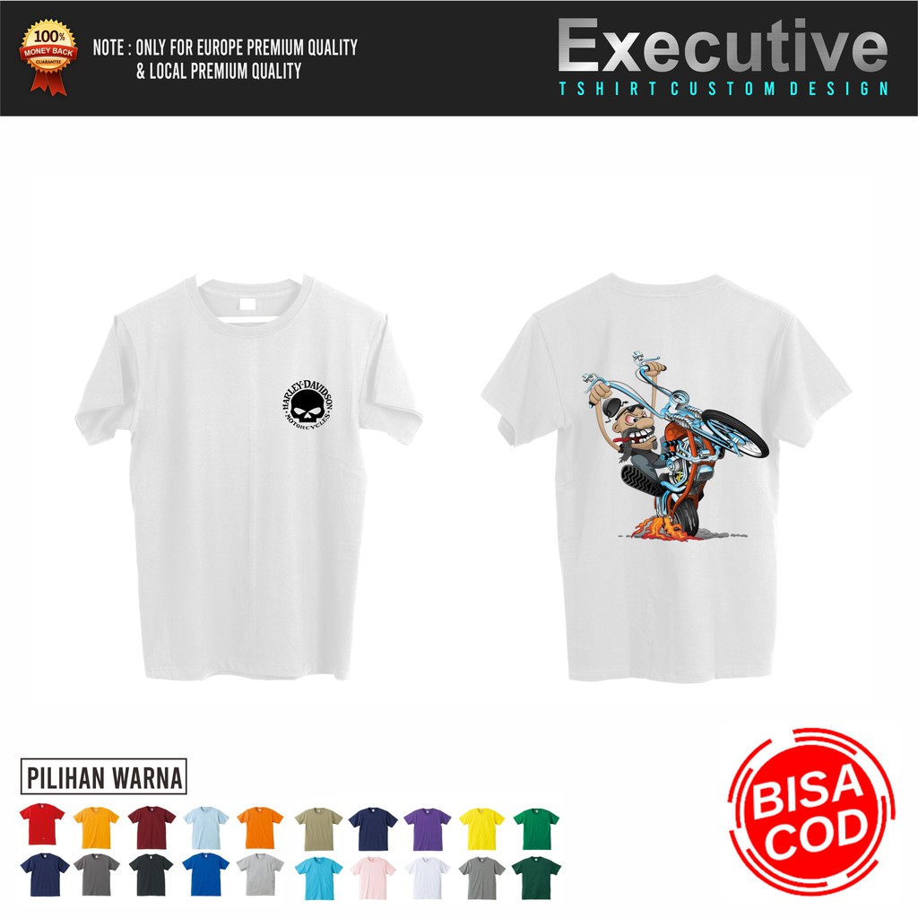 KAOS HARLEY DAVIDSON ORIGINAL PUTIH 7 / CUSTOM DESIGN