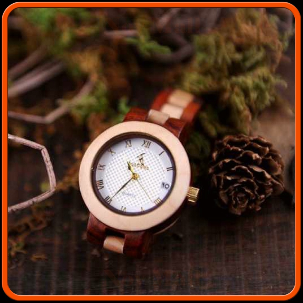 Jam Tangan Kayu Analog Wanita - M19