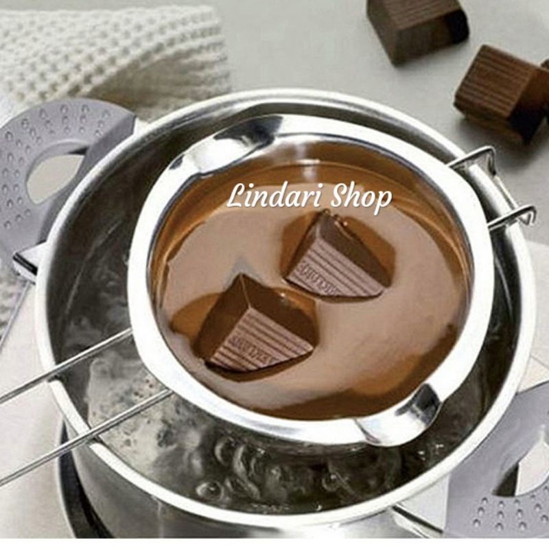 Double Boiler Stainless Steel 425ml Chocolate Melting Pot Panci Coklat