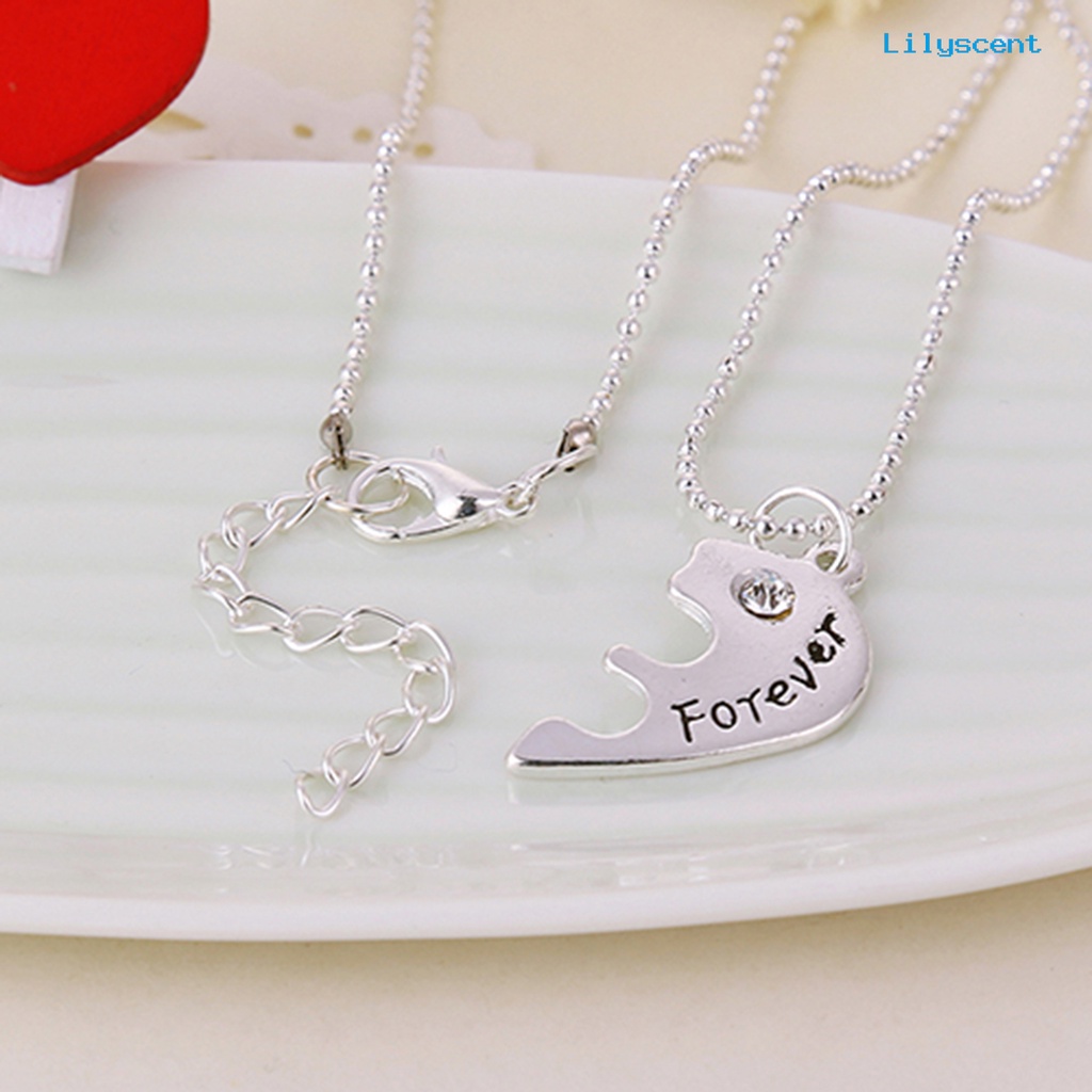 Lc 3Pcs / Set Kalung Rantai Dengan Liontin Hati Motif Ukir Tulisan Best Friends Forever Untuk Kencan