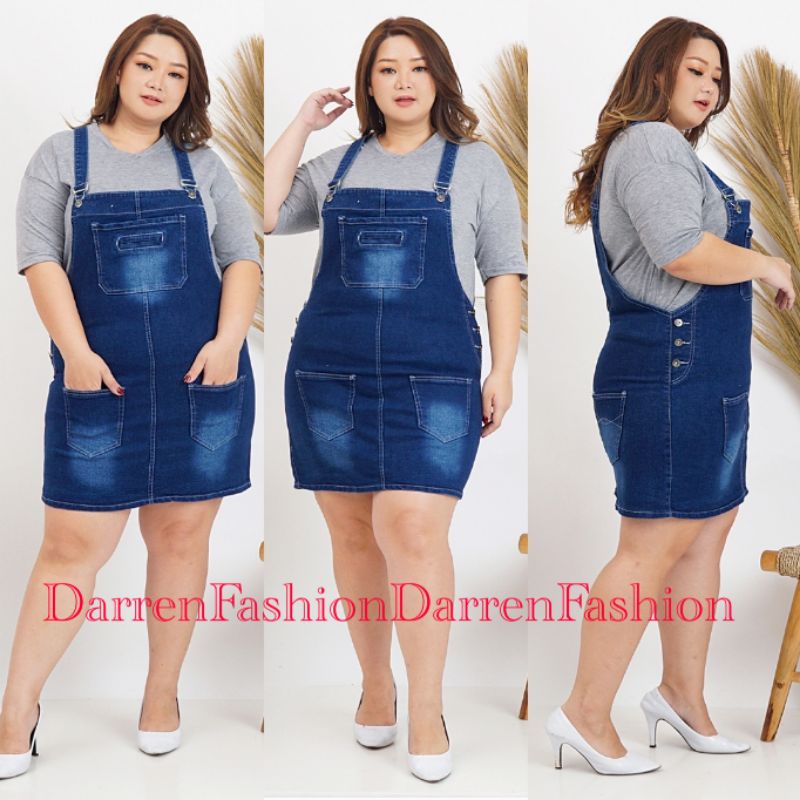 Vian Rok Overall Jeans Pendek . Rok Overall Jeans Stretch Murah