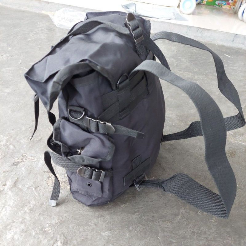 Tas ransel tempur M 1945 hitam tas pendidikan polri