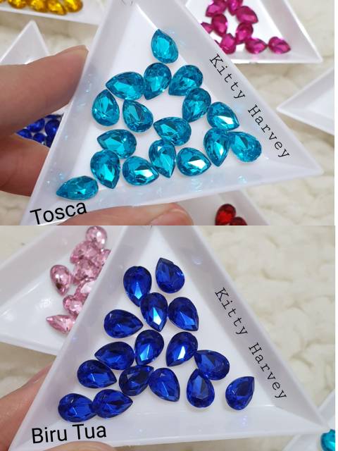 Mini Teardrop crystal | Bahan tasbih digital &amp; Nail art