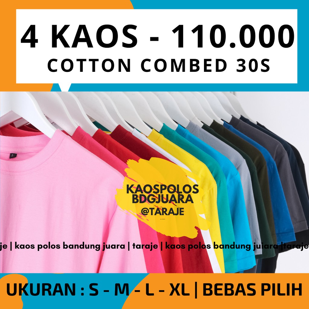 Dapat 4pcs Kaos  Polos Lengan Pendek Premium  Bahan  Soft 
