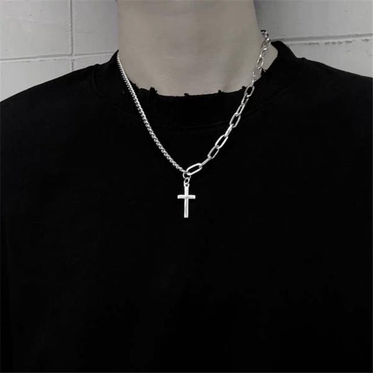 Korea Punk Cross Pendant Necklaces For Men And Women