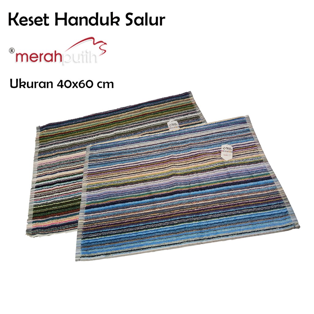 RC KESET HANDUK HSH/MERAHPUTIH/Keset Handuk Garis Murah BAHAN COTTON TEBAL