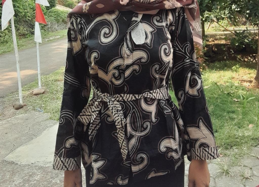 Tey-17 Batik Wanita Asj Sa Hrb026 Kenongo Kemeja Tosca Pendek