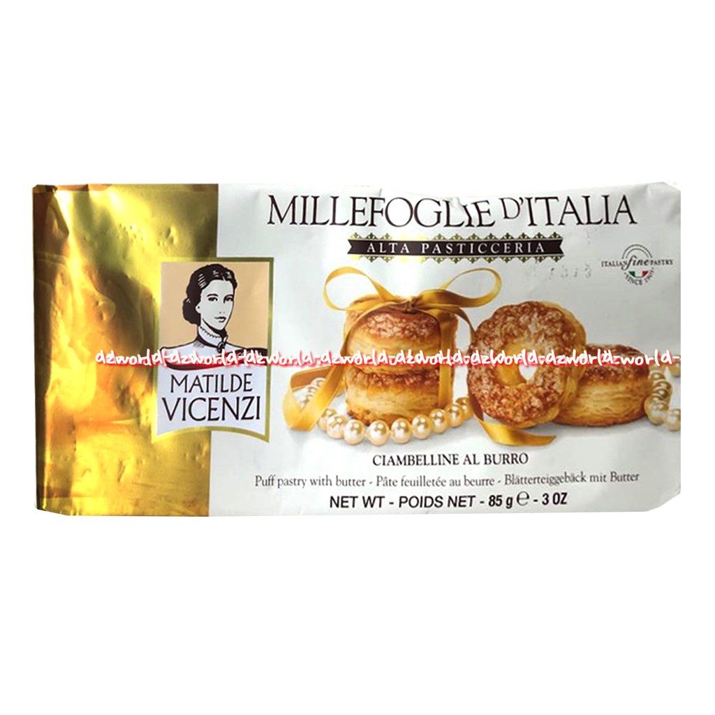 Matilde Vicenzi Millefoglie Alta Bocconcini Glassate 200g Biskuit Italy Cemilan Snack Milefoglie Milefogli