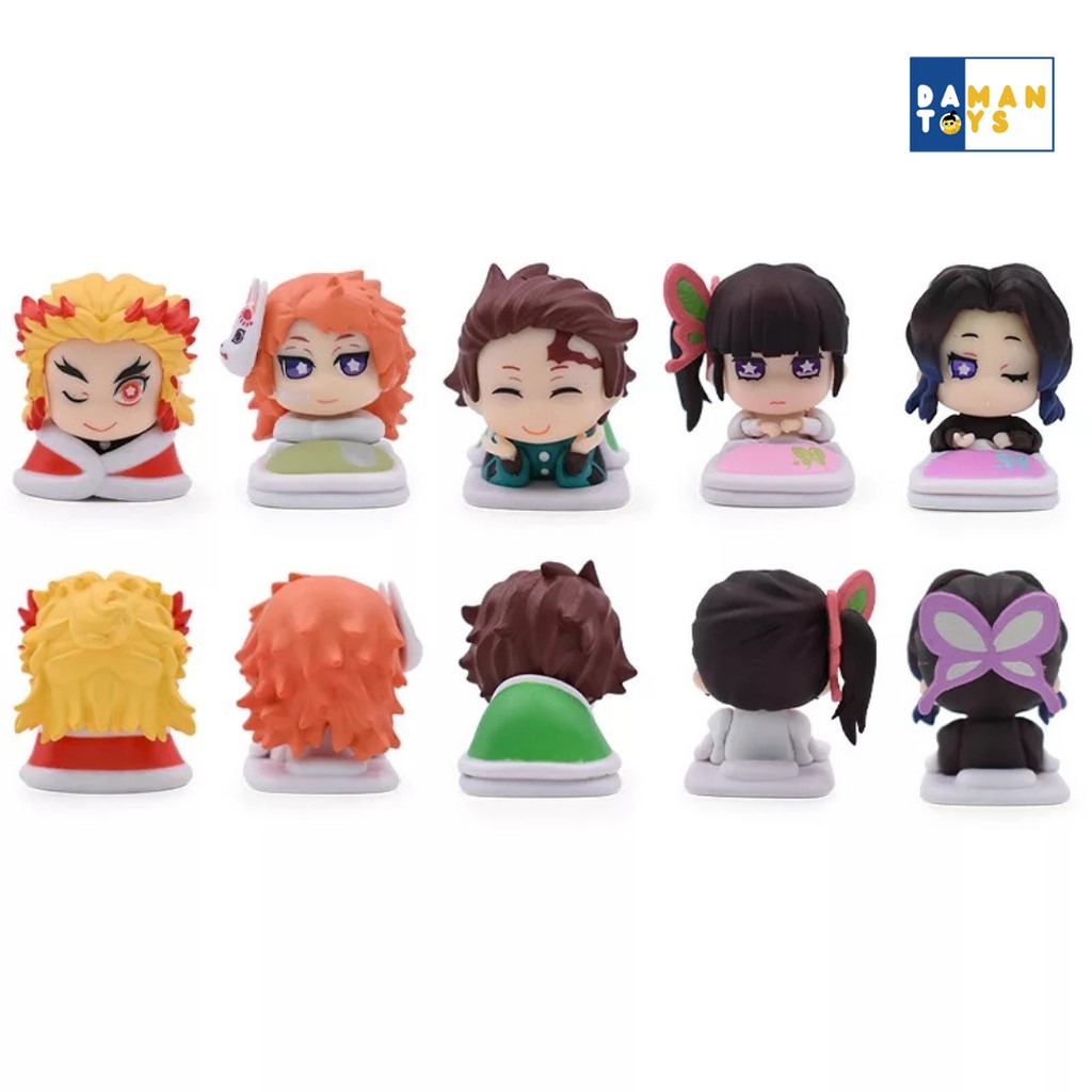 Action Figure Kimetsu No Yaiba Demon slayer Set 5 Sleep Chibi Tanjiro Zenitsu Nezuko Hashira Inosuke