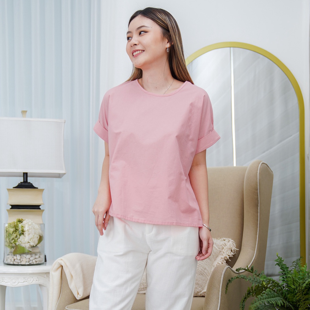 Beatrice Clothing Savy Blouse - Blouse Wanita-Dusty Pink