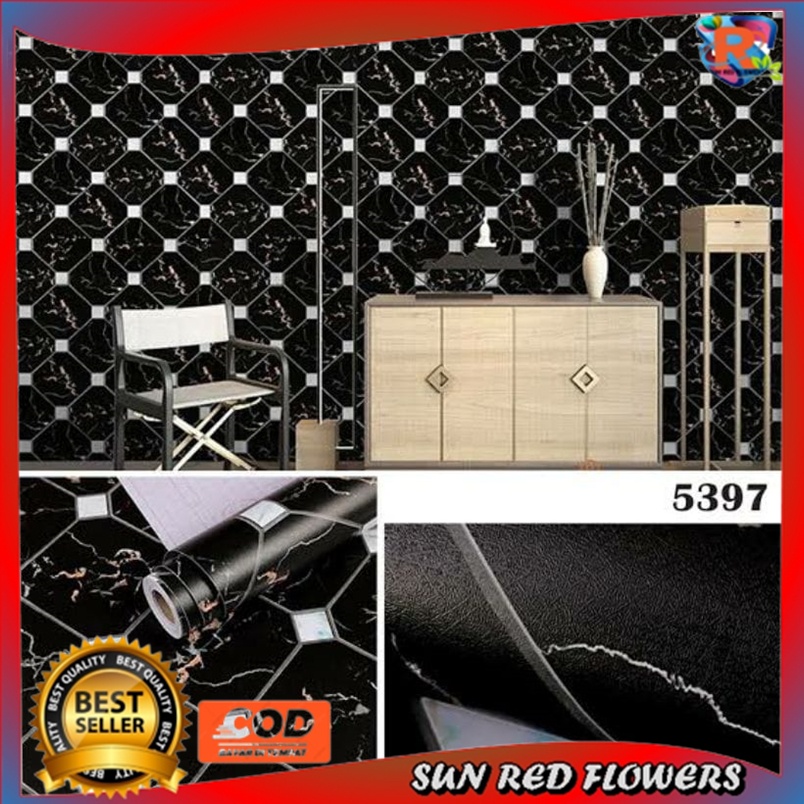 Wallpaper Sticker Dinding Motif Granit Hitam Wallpaper Dinding Marmer Type 45