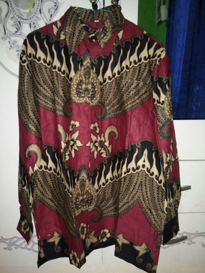 Baju Batik Pria Slimfit Big Size M L Xl Xxl Atasan Kemeja Batik Lengan Panjang Original