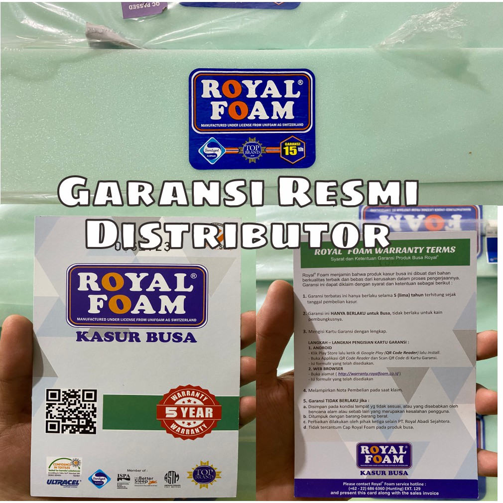 Kasur Busa Royal Foam Ukuran No 7 200x80x30 cm Tebal 30 cm D23 ORIGINAL Garansi 15 Tahun