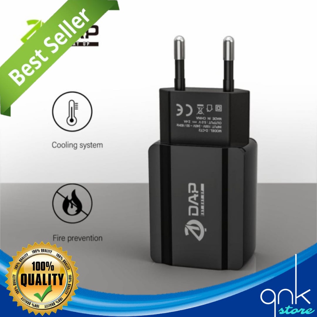 Adapter Charger DAP D-AT6 1A Single USB Adaptor Original Fast Charging Batok Kepala Casan Travel Hp