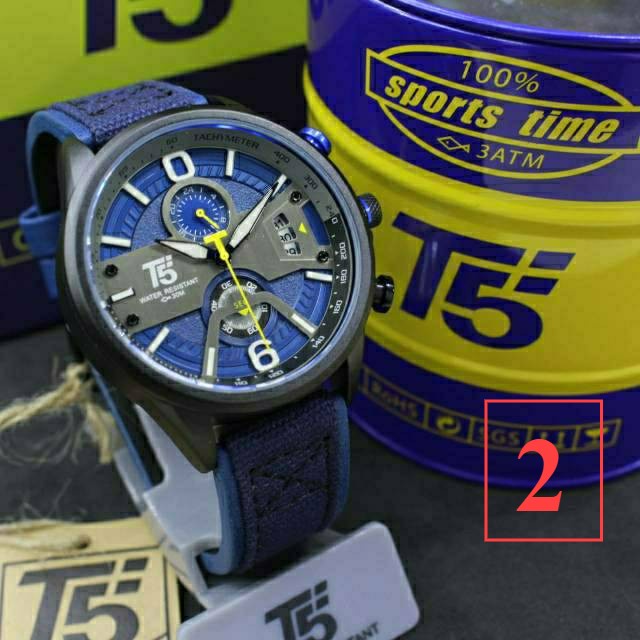Jam Tangan Pria T5 H3584 T5 H 3584 original leather chronograph bergaransi free box
