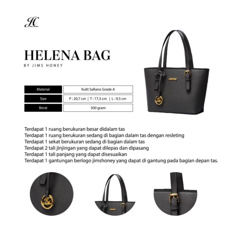 HELENA BAG JIMS HONEY ORI TAS SELEMPANG WANITA TOTE BAG JINJING IMPOR FASHION CEWEK KOREA ELEGAN