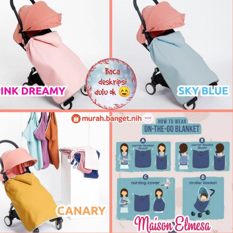 Terbaik Maison Elmesa On The Go Blanket Otg Selimut Anak Bayi Travel Hood Topi Baby Stroller Cover Shopee Indonesia